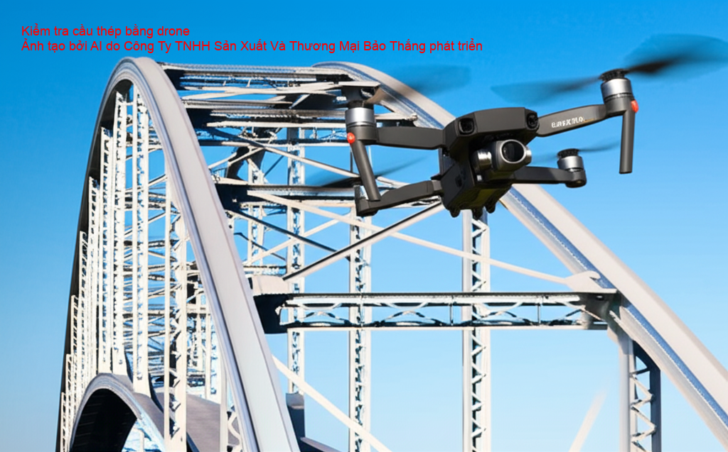 Drone kiểm tra cầu thép giúp tiết kiệm thời gian và chi phí.