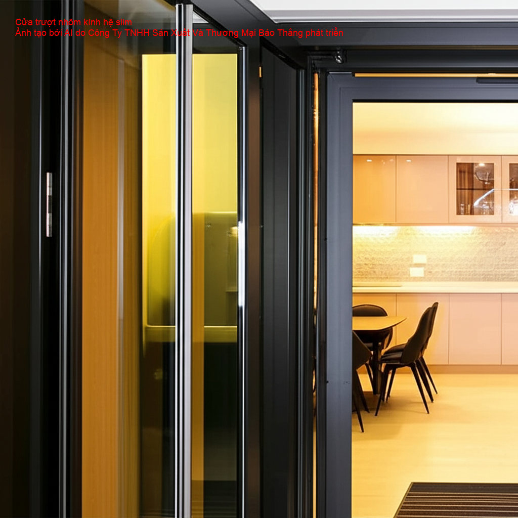 Cửa trượt nhôm kính hệ slim (siêu mỏng) với thiết kế tinh tế