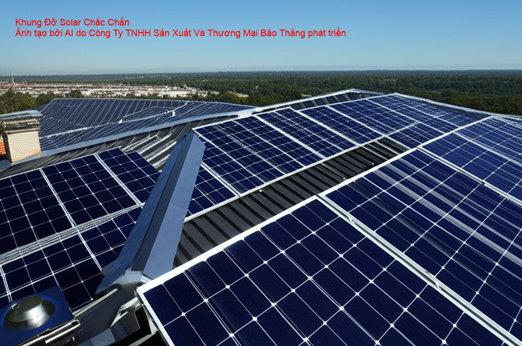 Khung đỡ solar chắc chắn trên mái nhà