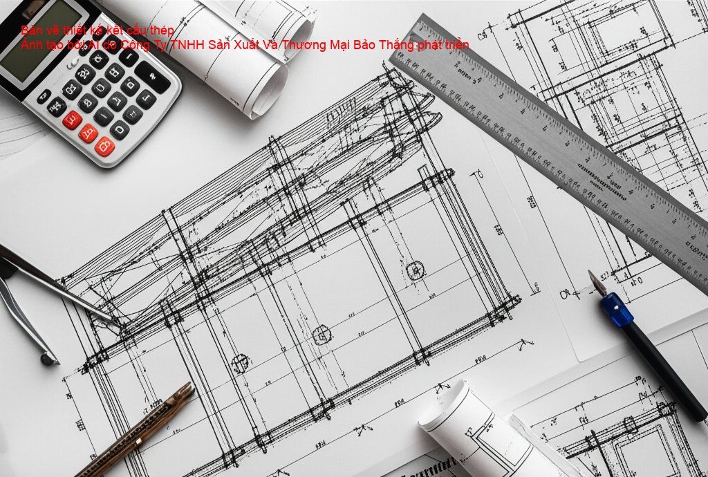 Bản vẽ thiết kế chi tiết của một kết cấu thép