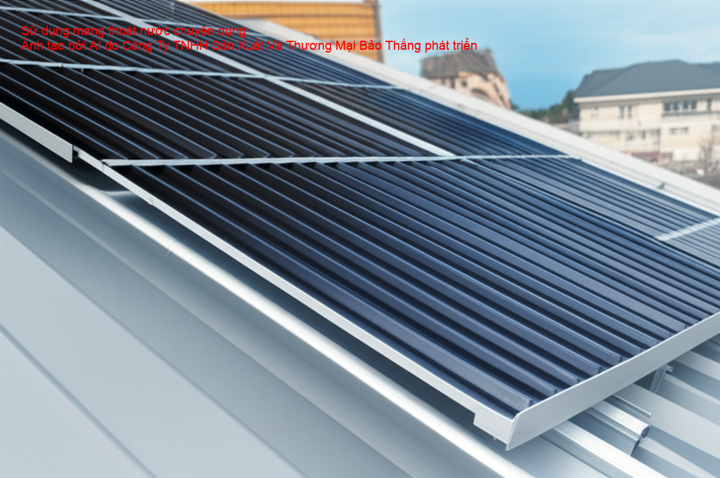 Máng thoát nước chuyên dụng giúp thu gom và dẫn nước mưa khỏi mái solar