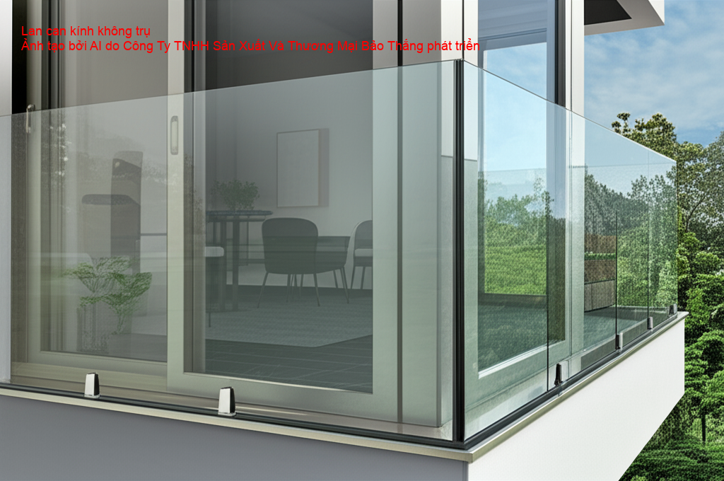 Mẫu lan can kính không trụ tối giản và thanh lịch 2025