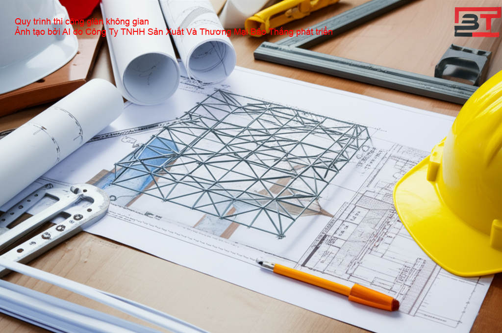 Quy trình thi công giàn không gian nhà xưởng chuyên nghiệp