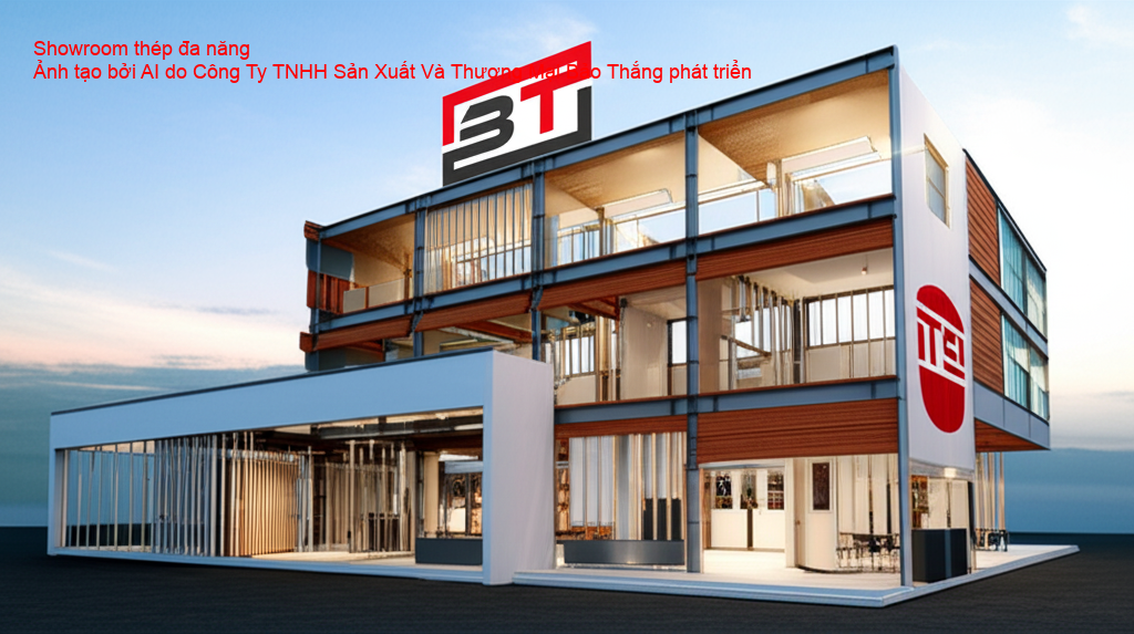 Showroom thép đa năng và linh hoạt