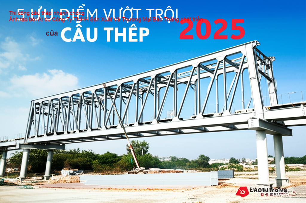 Quá trình thi công cầu thép nhanh chóng, sử dụng công nghệ hiện đại