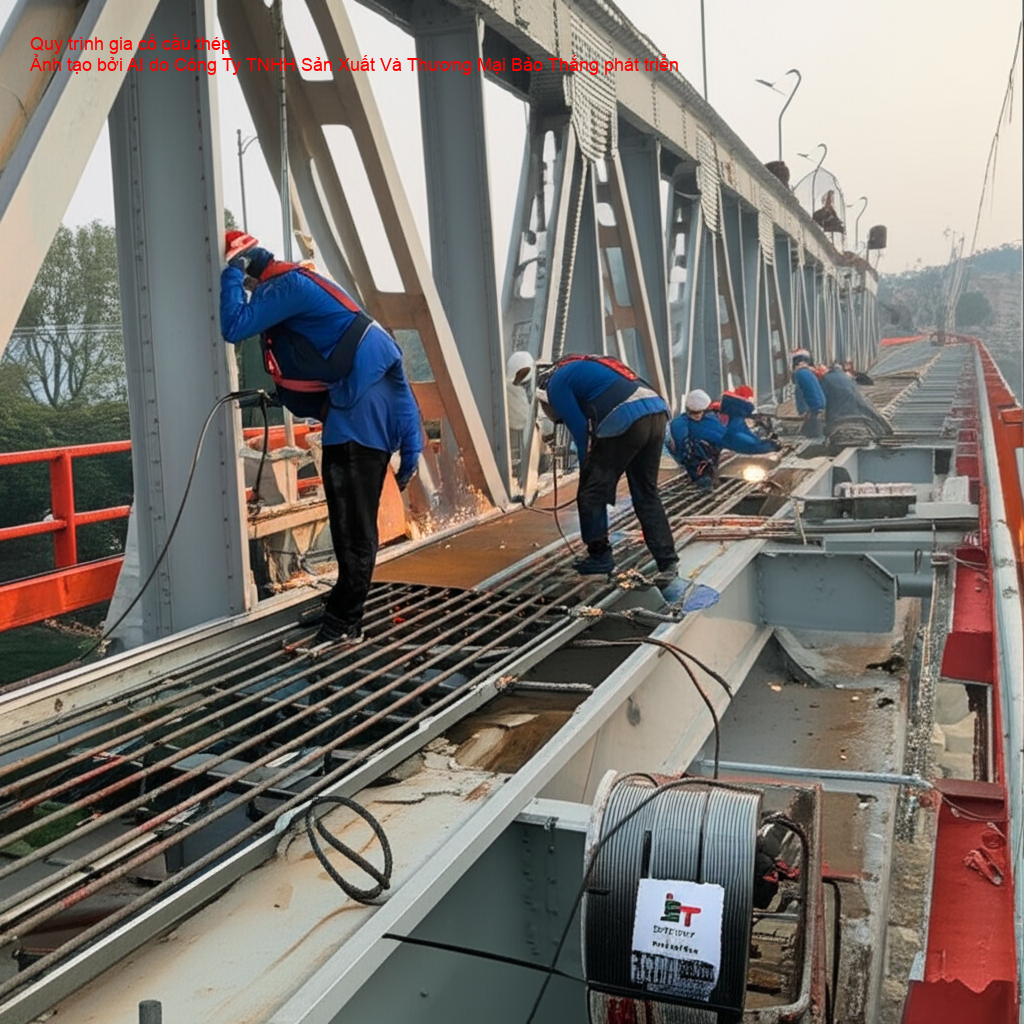 Tiến hành gia cố cầu thép. Quy trình thi công chi tiết và giám sát chất lượng