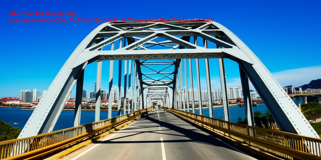 Cầu thép đô thị hiện đại với kiến trúc độc đáo