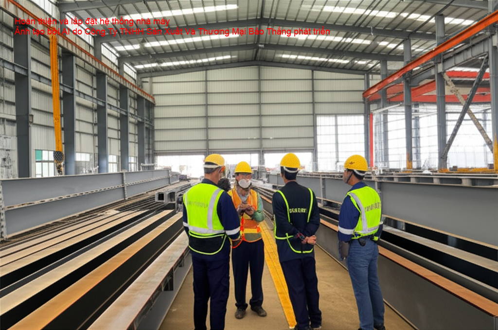 Hoàn thiện và lắp đặt hệ thống nhà máy