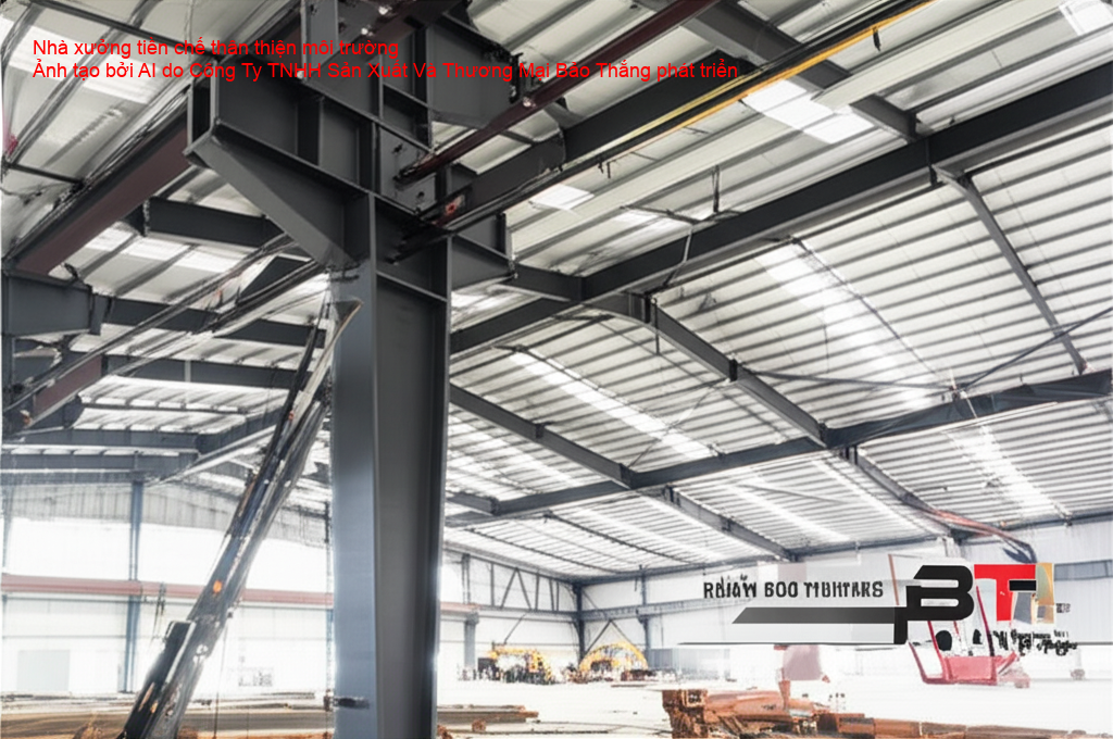Nhà xưởng tiền chế với kết cấu thép chất lượng cao, đảm bảo độ bền và tuổi thọ công trình.