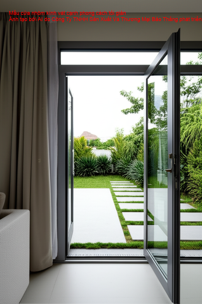 Cửa nhôm kính vát cạnh tối giản