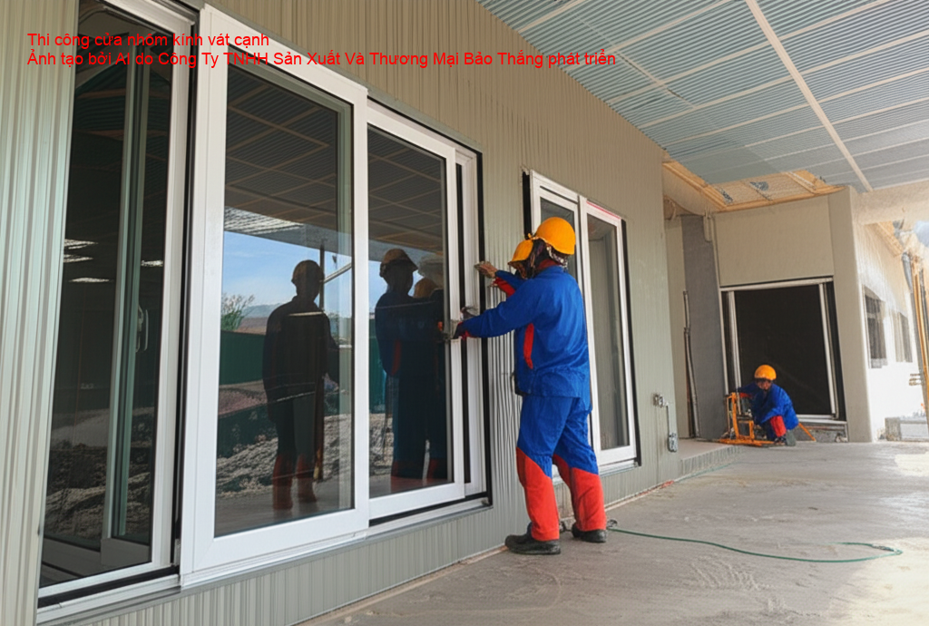 Thi công cửa nhôm kính vát cạnh chuyên nghiệp
