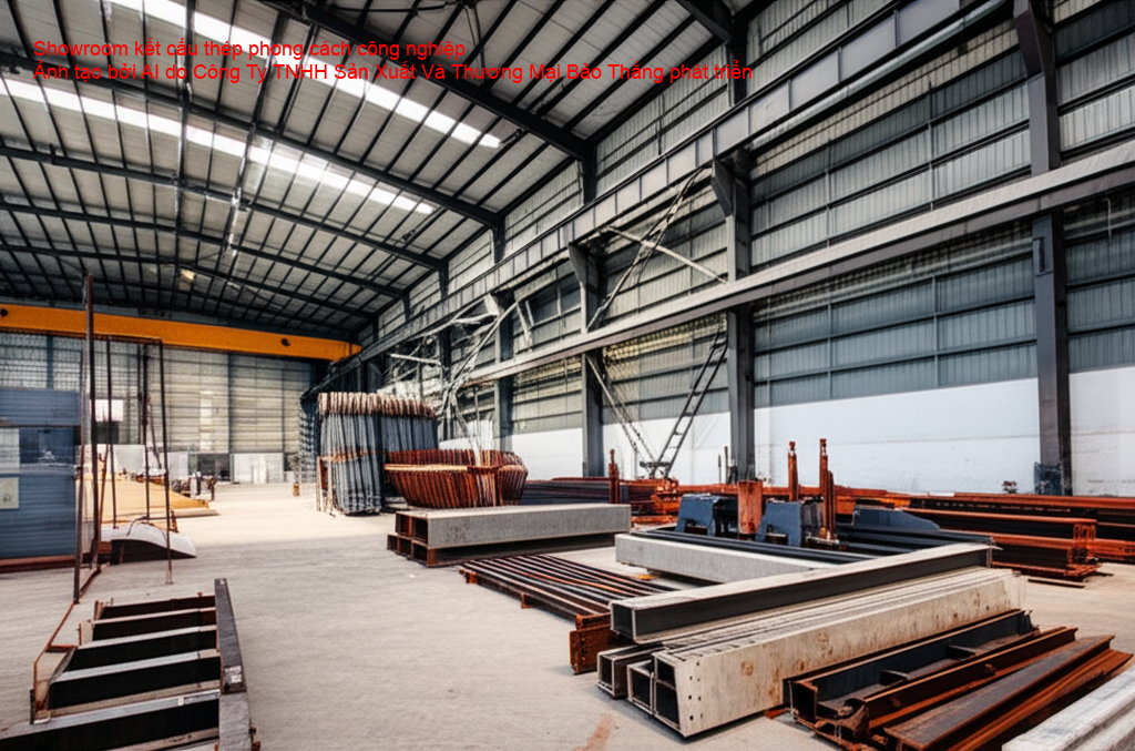 Showroom kết cấu thép thiết kế công nghiệp