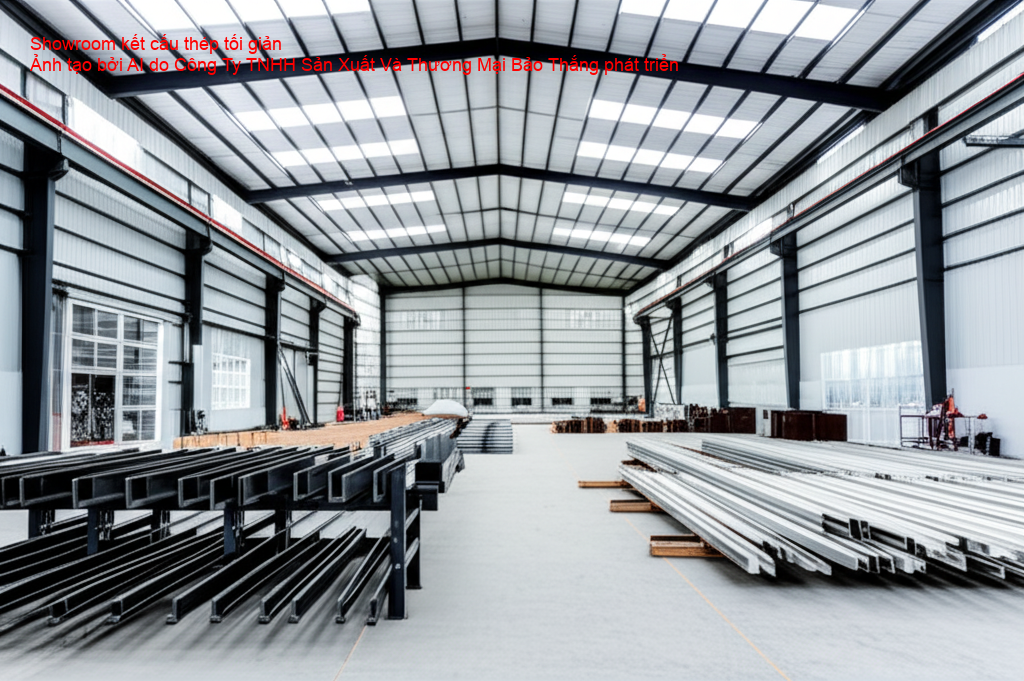 Thiết kế showroom kết cấu thép phong cách tối giản